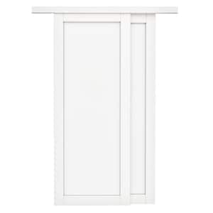 60 in. x 80 in. Paneled 1-Lite White Finished MDF Muti-Design Sliding Door with Hardware
