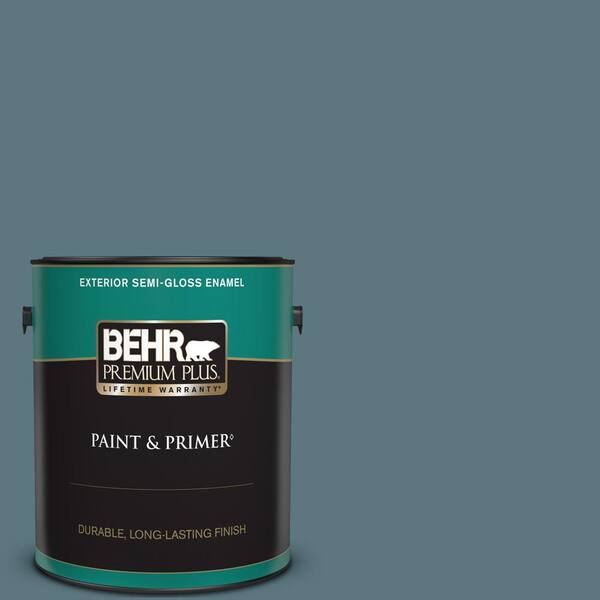 BEHR PREMIUM PLUS 1 gal. #530F-6 Heron Semi-Gloss Enamel Exterior Paint & Primer