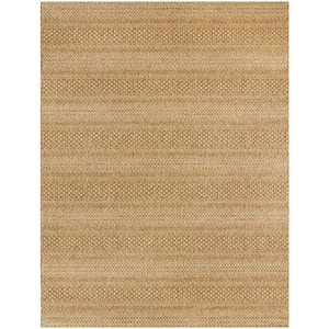 Natural Tan 8 ft. x 10 ft. Striped Indoor/Outdoor Area Rug