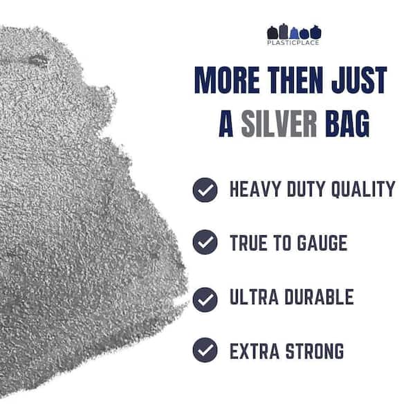 33 Gallon Low Density Trash Bags - Silver, 100 Bags - 1.5 Mil