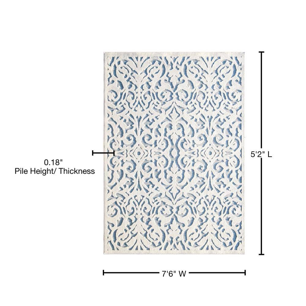 Ladybird Natural Blue High Low Indoor Outdoor Rug