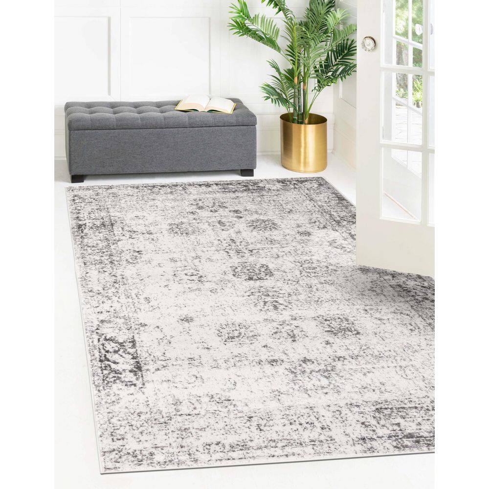 Casino Sofia Chic Gray Rectangular Indoor Rug - 8' x 10'