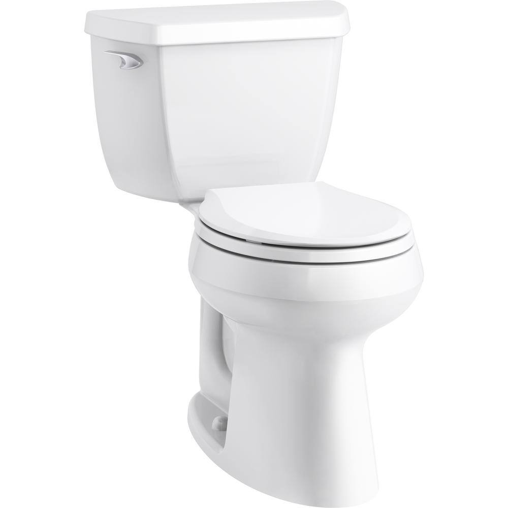 KOHLER Highline 2-piece 1.28 GPF Single Flush Round Toilet in White ...