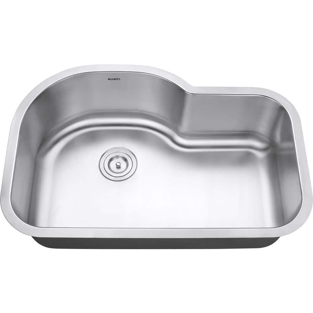 Ruvati 32" Stainless Steel Undermount Single Bowl Kitchen Sink