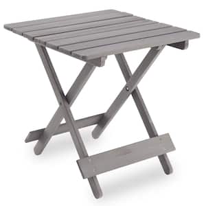 Gray Adirondack Patio Folding Wood Indoor Outdoor Side Table, Coffee Table, End Tables