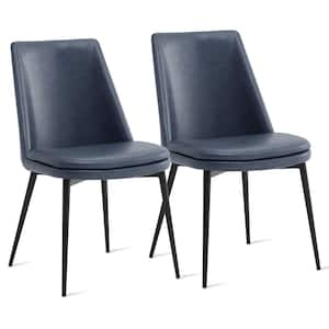 Doris Blue Faux Leather Dining Chair (Set of 2)