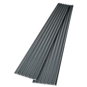 Fluted Midnight Black 2/3 in. x 1/2 ft. x 8-1/2 ft. Water Resistant PVC Decorative Wall Paneling, covers 36 sq. ft.