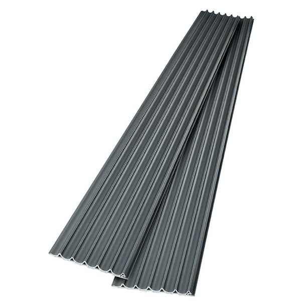 Art3d Fluted Midnight Black 2/3 in. x 1/2 ft. x 8-1/2 ft. Water Resistant PVC Decorative Wall Paneling, covers 36 sq. ft.