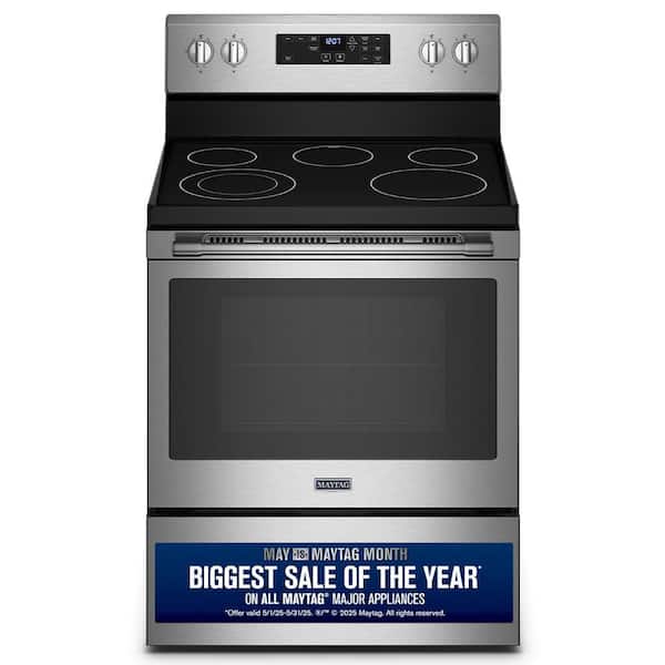 30 in. 5.3 cu.ft. 5 Burner Element Single Oven Electric Range in Stainless Steel