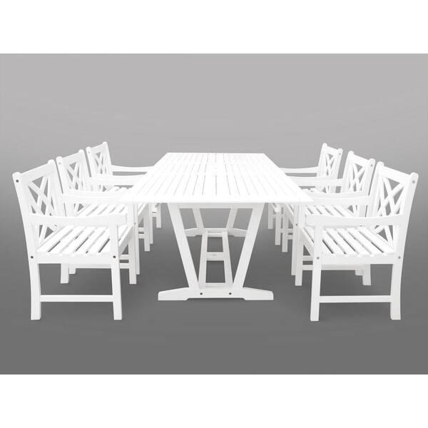 Vifah Bradley 7-Piece Rectangle Patio Dining Set