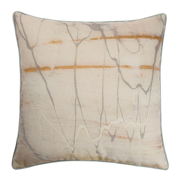 Amos Multi Beige, Brown Abstract Cotton 6.5 in. x 24 in. Throw Pillow