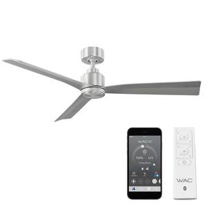 Clean 52 in. Indoor/Outdoor Brushed Aluminum 3-Blade Smart Compatible Ceiling Fan with Remote Control