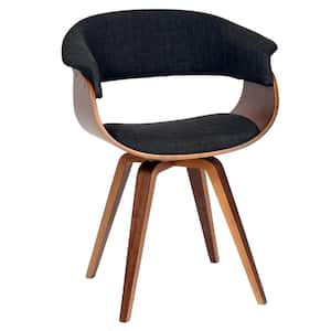 Summer Modern Dining Chair In Charcoal Fabric and Walnut Wood