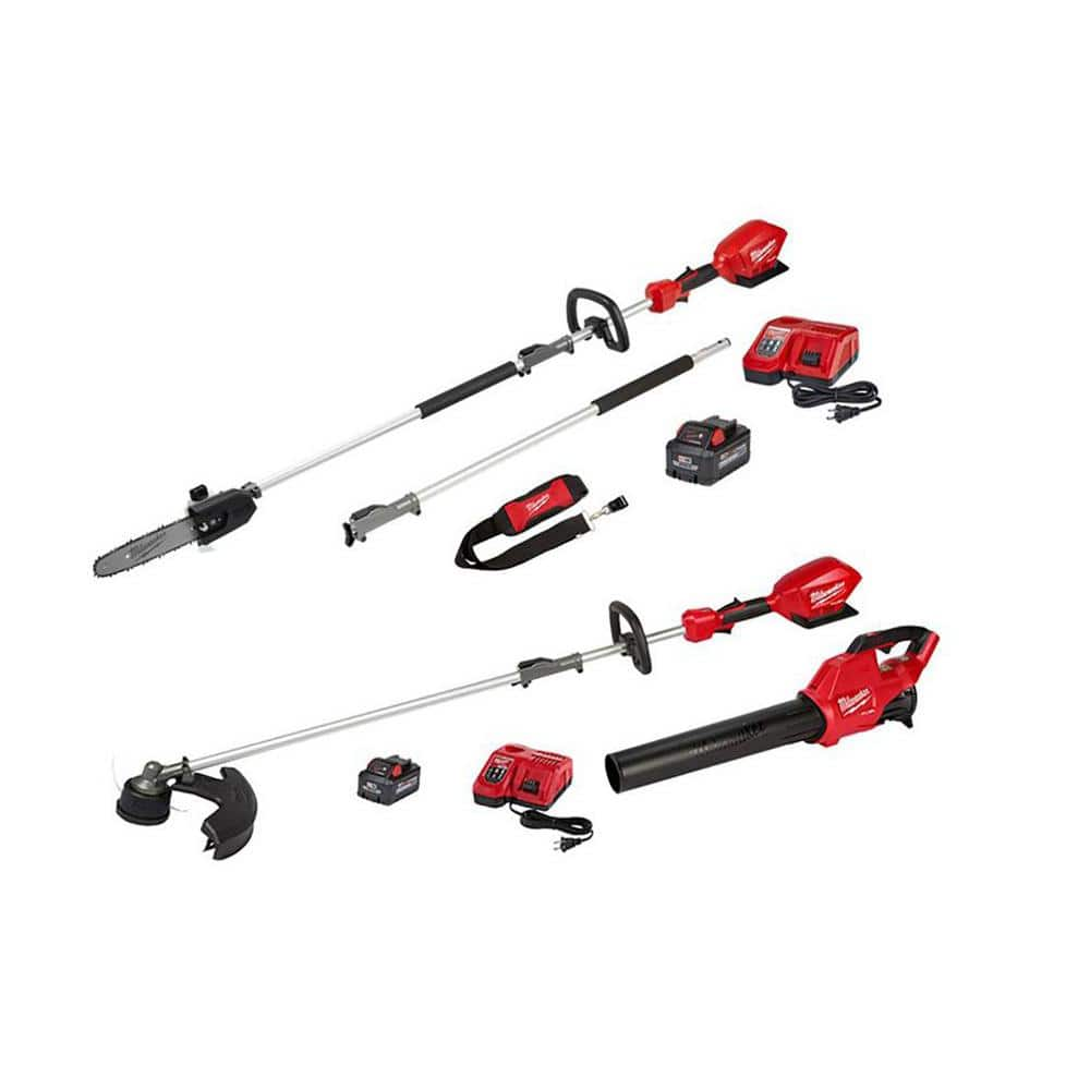 M18 FUEL 10 in. 18V Lithium-Ion Brushless Electric Cordless Pole Saw Kit with M18 FUEL String Trimmer/Blower Combo Kit -  Milwaukee, 2825-21PS-3000