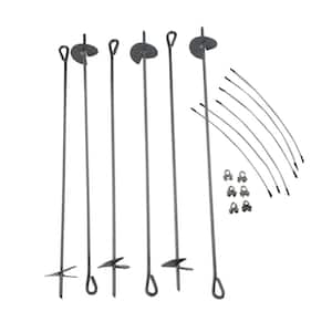 30 in. Steel Auger/Anchor Kit Pieces Set