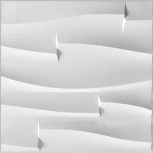Falkirk Ross 2/25 in. x 19.7 in. x 19.7 in. White PVC Stripes 3D Decorative Wall Panel 10-Pack