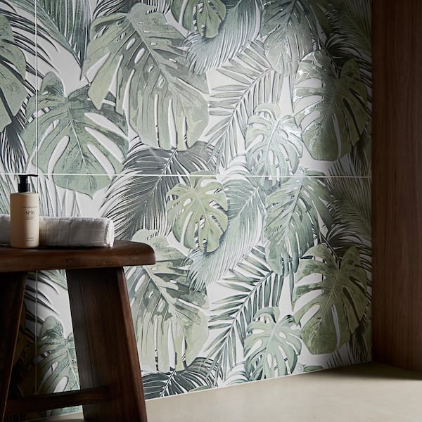 Flora Chiaro Green 4 in. x 0.31 in. Textured Matte Ceramic Wall Tile Sample