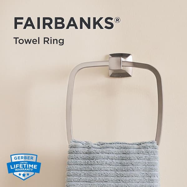 Fairbanks Wall Mounted Towel Ring in Brushed Nickel