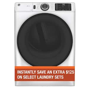 7.8 cu. ft. Smart Front Load Electric Dryer in White with Sanitize Cycle, ENERGY STAR