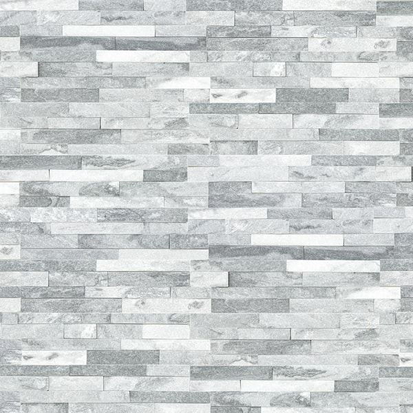MSI Take Home Tile Sample - Alaska Gray Ledger Panel 6 in. x 6 in. Natural Marble Wall Tile
