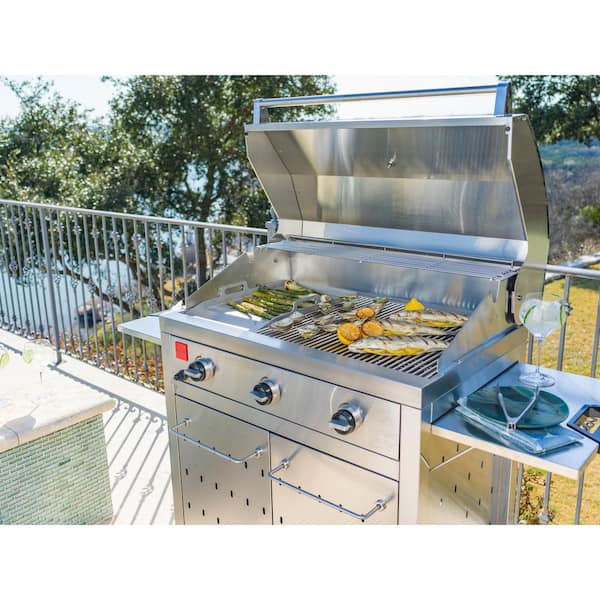 Fuego 3-Burner Propane Grill in Stainless F36S - Home Depot