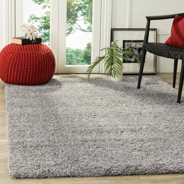 Safavieh Supreme Shag 4 x 6 Silver Indoor Solid Area Rug in the Rugs  department at