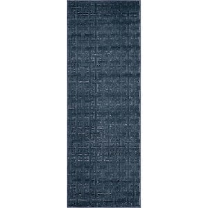 Uptown Collection Park Avenue Navy Blue 2' 2 x 6' 0 Runner Rug