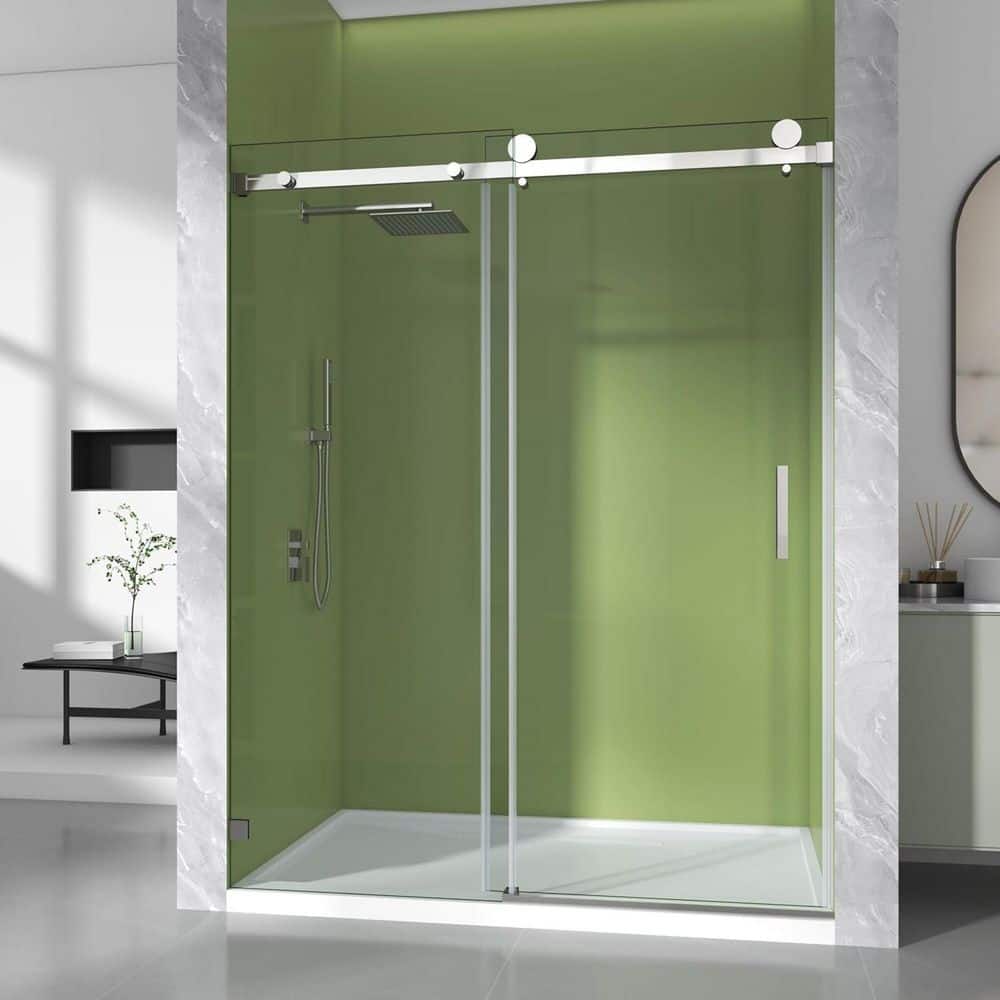 56-61 in. W x 72 in. H Single Sliding Frameless Bathroom Shower Door Chrome 3/8 in. Clear SGCC Tempered Glass price history on PriceWatchPro