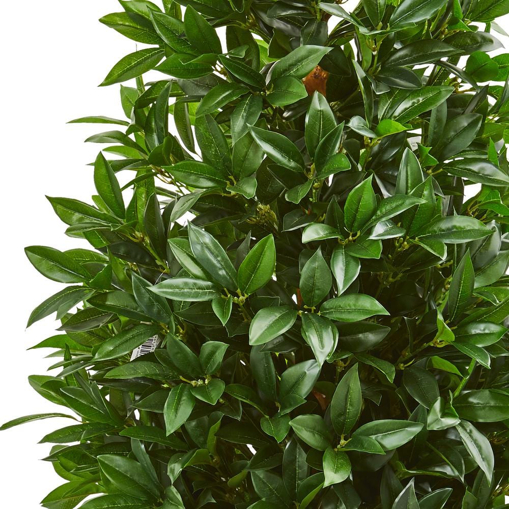 4ft Green UV-Resistant Plastic Bay Leaf Topiary Tree in Pot