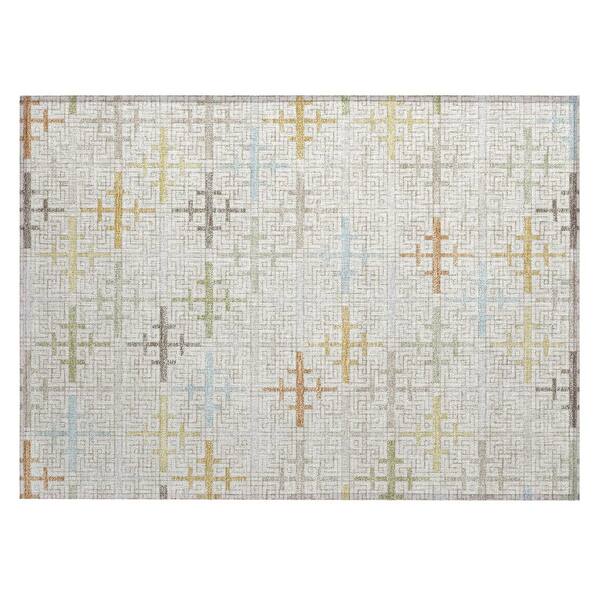 Chantille Machine Washable Indoor/Outdoor Abstract ACN2850 Ivory 3 ft. x 4 ft. Area Rug