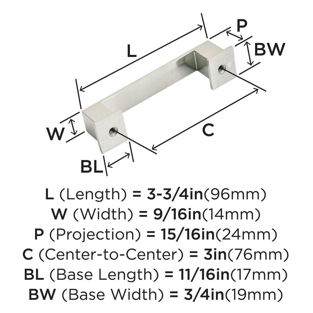 Brushed Nickel Traditional Cabinet Bar Pull with Mounting Hardware