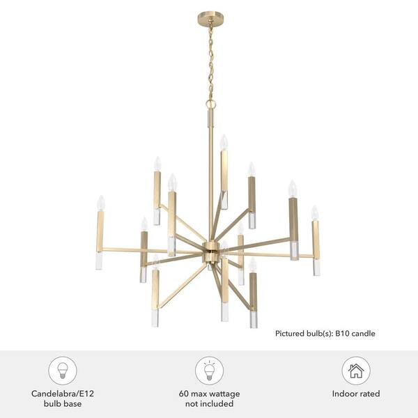Hunter - Sunjai 12-Light Alturas Gold Island Chandelier