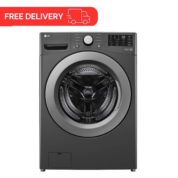 5.0 cu. ft. Stackable Front Load Washer in Middle Black with 6 Motion Cleaning Technology