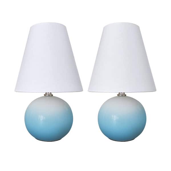 Cedar Hill 11 in. Blue Gradient Ceramic Table Lamps (Set of 2)