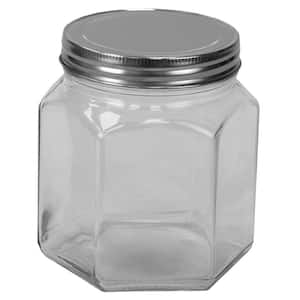 Home Basics Small 25 oz. Round Glass Canister with Air-Tight Stainless  Steel Twist Top Lid, Clear, FOOD PREP
