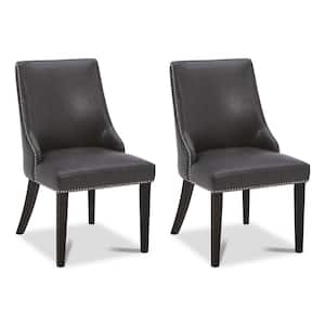 Merope Retro Gray Faux Leather Dining Chair (Set of 2)