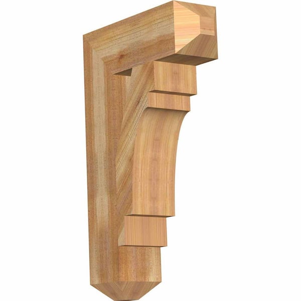 Ekena Millwork 6 in. x 32 in. x 20 in. Western Red Cedar Merced Craftsman Rough Sawn Bracket