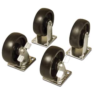 6 in. Casters Set (4-Piece) with Brakes