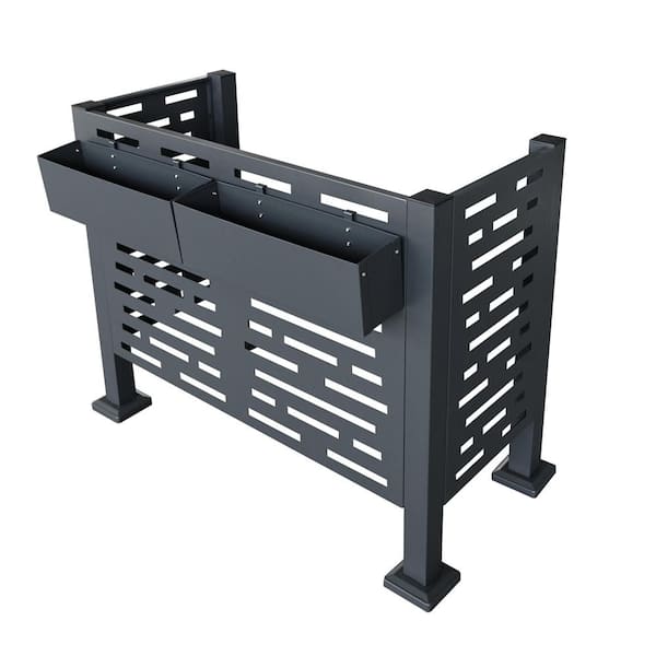 Zeus & Ruta 35.25 in. Metal Garden Fence,Air Conditioner Fence Privacy Fence Cover,Perfect to Conceal Air Conditioning Units
