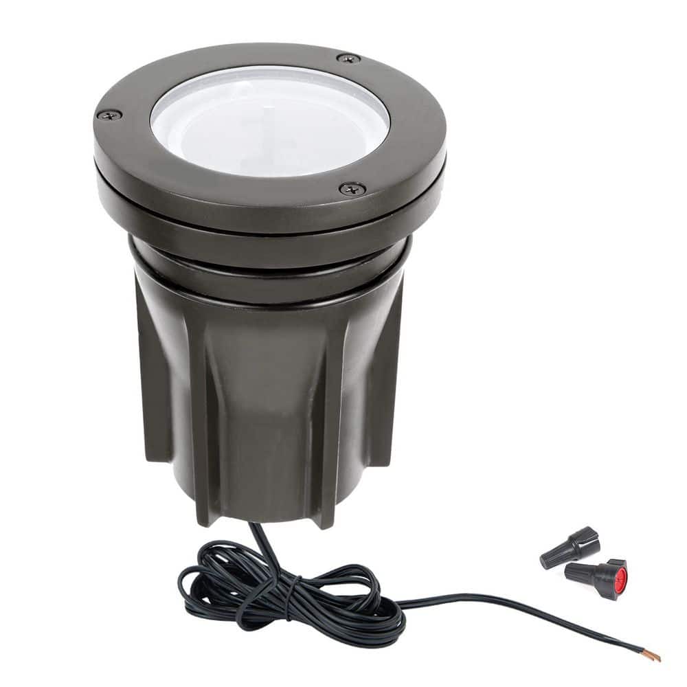Bronzed Brass Inground LED Well Light with Adjustable Beam
