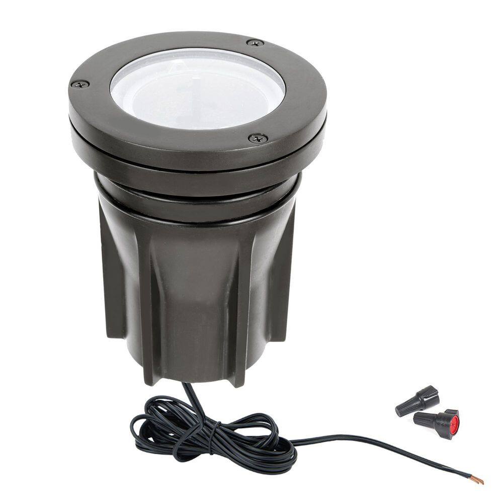Bronzed Brass Inground LED Well Light with Adjustable Beam