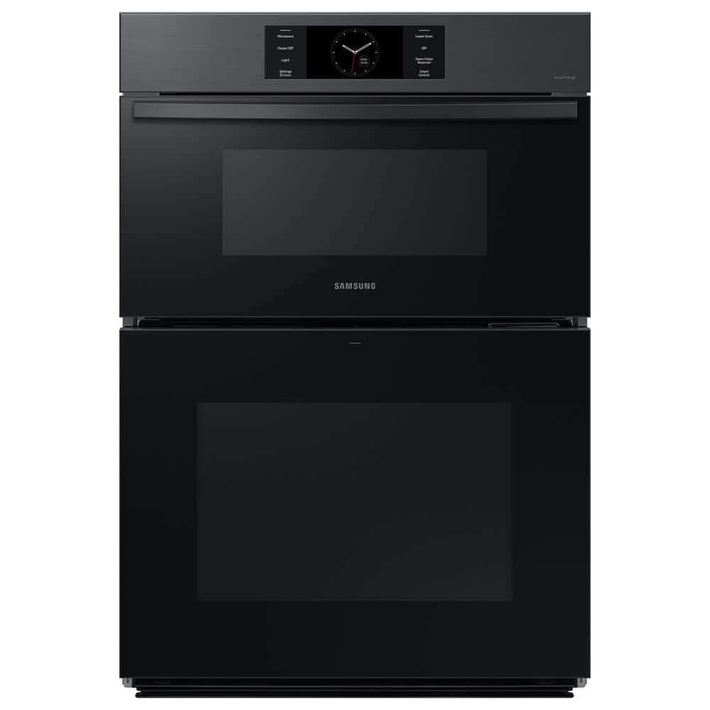 "Samsung Bespoke 30"" Microwave Combination Wall Oven in Matte Black Steel, Black Matte Steel"