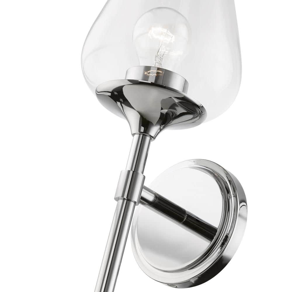 Elegant Chrome Vanity Sconce with Clear Glass Shade