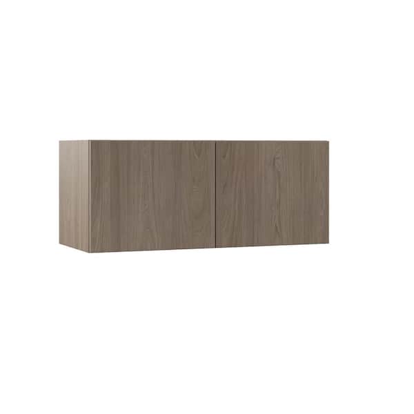 Hampton Bay Designer Series Edgeley Assembled 36x15x12 in. Wall Kitchen Cabinet in Driftwood