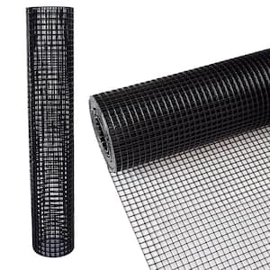 24 in. x 50 ft. Black Vinyl Coated Hardware Cloth Wire Garden Fence Supports Poultry-Netting Cage, Home Improvement