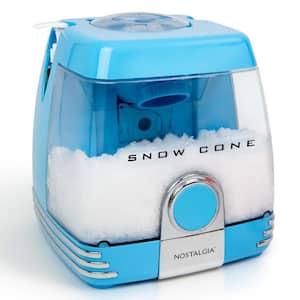 30 W Blue Snow Cone Maker with Two 4-oz. Reusable Pump Syrup Bottles