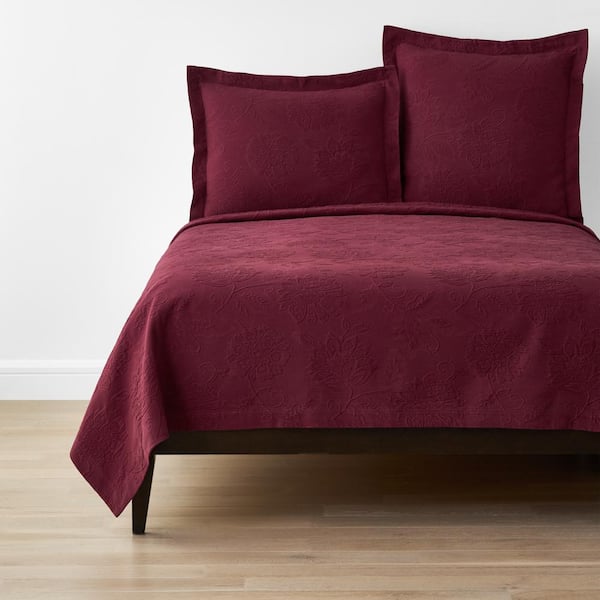 The Company Store Putnam Matelasse Claret Cotton Full Coverlet