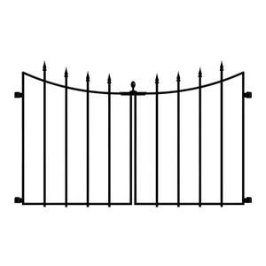 Empire/Westbrook 28 in. Black Steel Decorative Fence Gate (2-Pack)