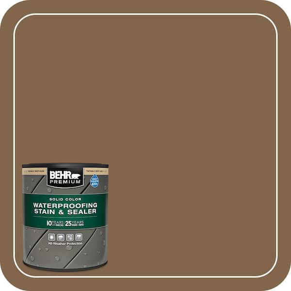 1 qt. #SC-109 Wrangler Brown Solid Color Waterproofing Exterior Wood Stain and Sealer