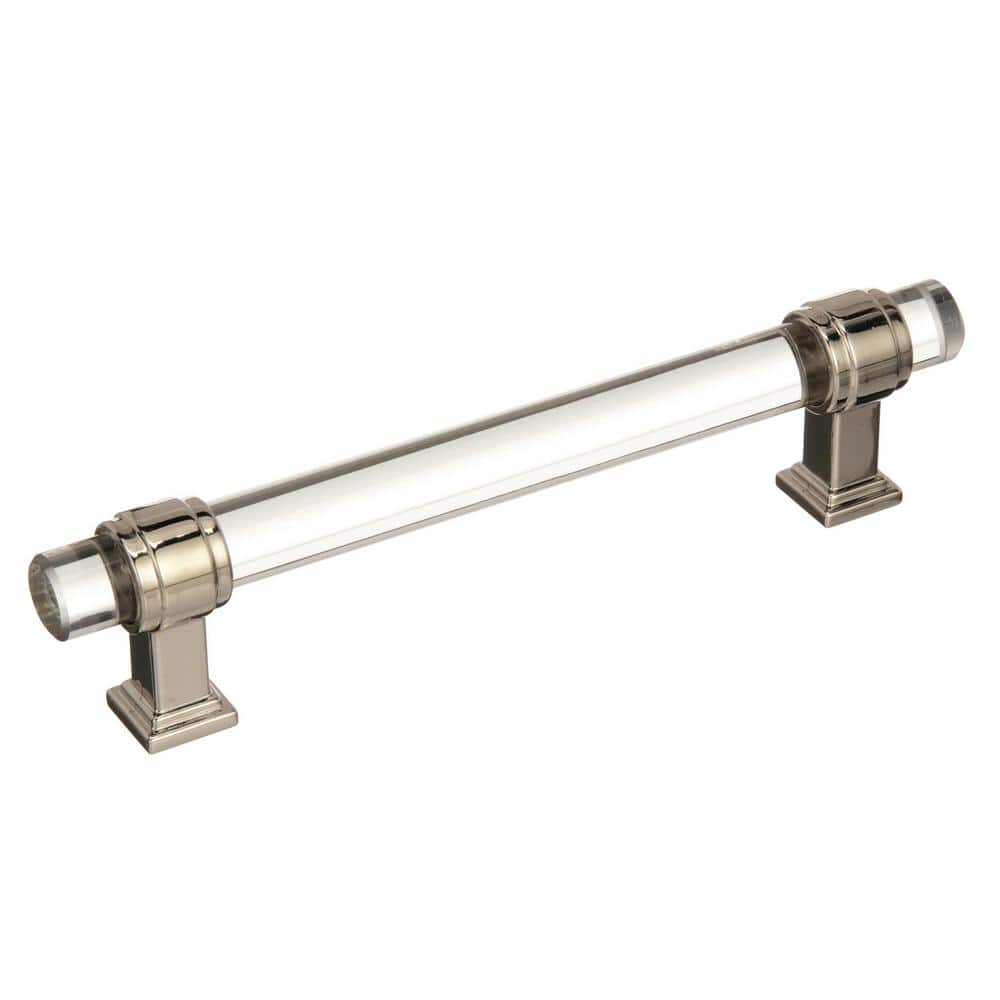 Glacio Clear and Polished Nickel 5-1/16 Inch Bar Pull
